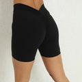 Womens Gym Scrunch Butt Lifting Workout Shorts High Waisted V Back Yoga Booty Biker Shorts