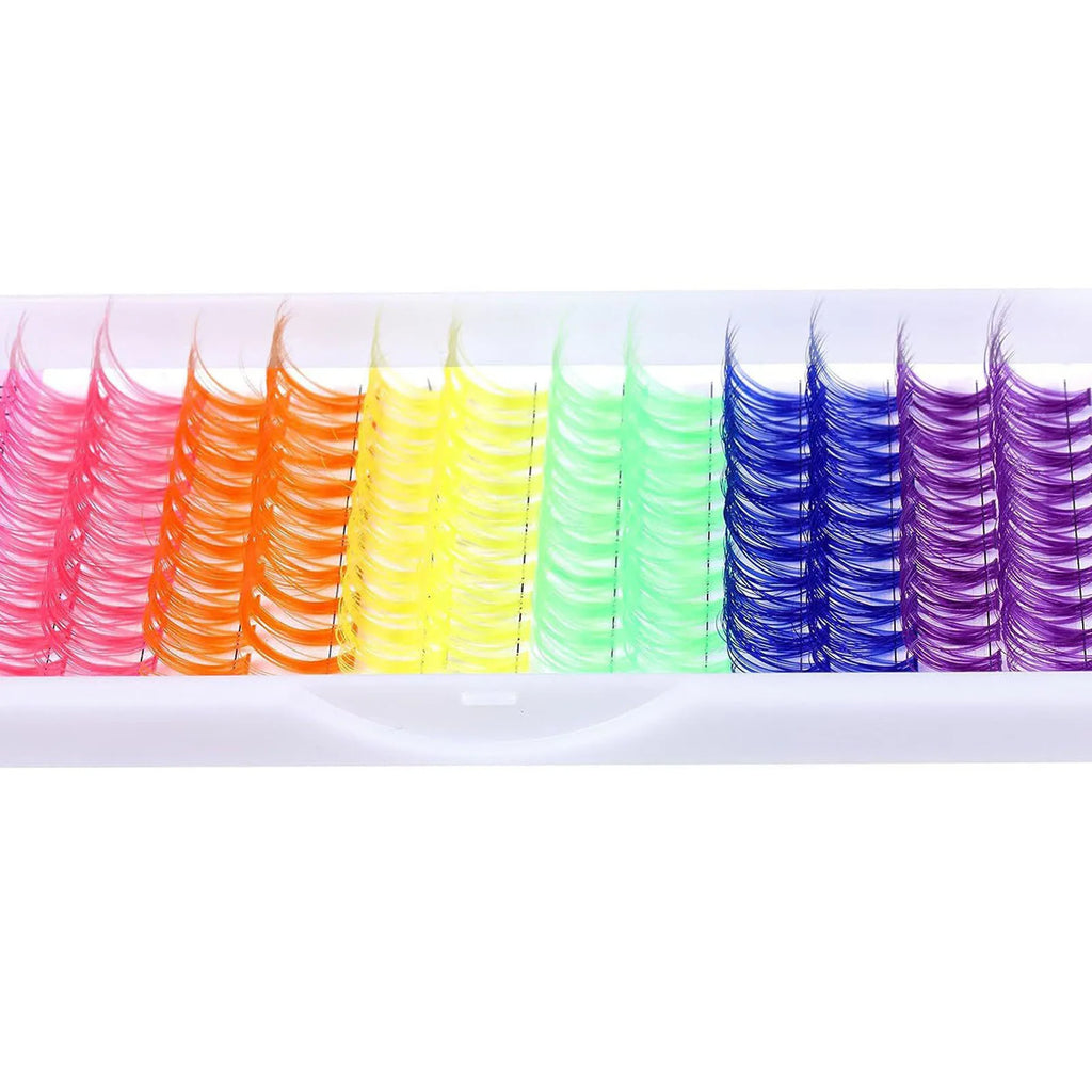 DIY Lash extensions Colorful Individual False eyelashes Colored Wispy Spikes Glitter Manga Lashes Cluster eyelash cosplay makeup