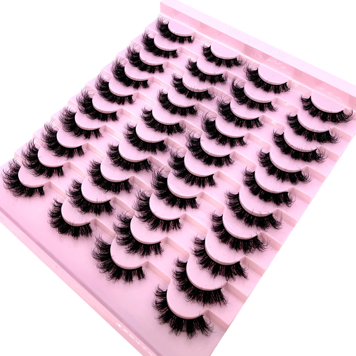 20 pairs 3D Mink Lashes Cat Eyelashes Fluffy Wispy Volume Lashes Natural Feathery Effect Lightweight Flexible Band Fake Lashes