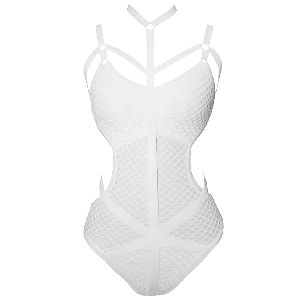 Sexy Lingerie See Through Thin Mesh Bodysuit Women Hollow Out Fishnet Bodysuit Sleepwear Erotic Costumes Underwear Body Femme