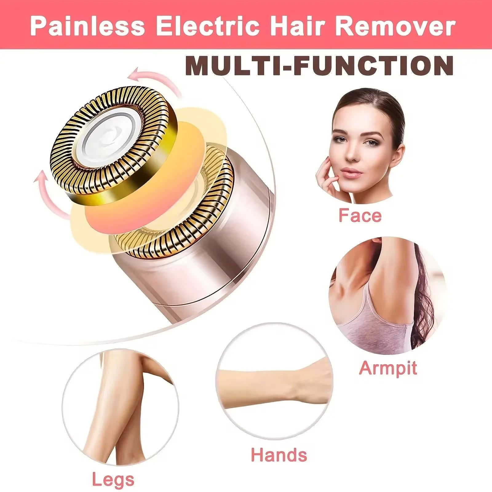Women’s Painless Electric Lipstick Shaped Portable Trimmer Effective Facial Hair Removal