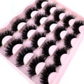 New 10 Pairs 3D Faux Mink Lashes Wispy Fluffy 25MM False Eyelashes Thick Volume Dramatic Cat Eye Lashes Long Strip Wispy Makeup