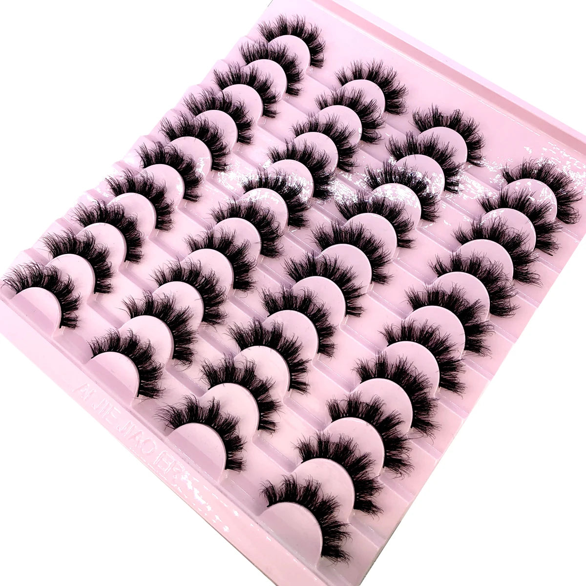 20 pairs 3D Mink Lashes Cat Eyelashes Fluffy Wispy Volume Lashes Natural Feathery Effect Lightweight Flexible Band Fake Lashes