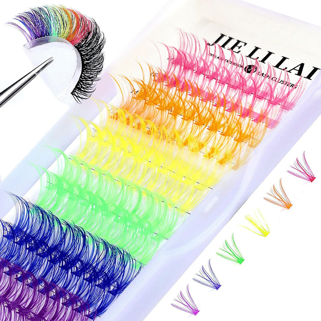 DIY Lash extensions Colorful Individual False eyelashes Colored Wispy Spikes Glitter Manga Lashes Cluster eyelash cosplay makeup