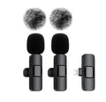 Ultra-Clear Dual Wireless Lavalier Microphone Kit -2 Pcs Wireless Lavalier Microphone, Mini Clip-on Mic for iPhone Android iPad, Crystal Clear Sound Quality
