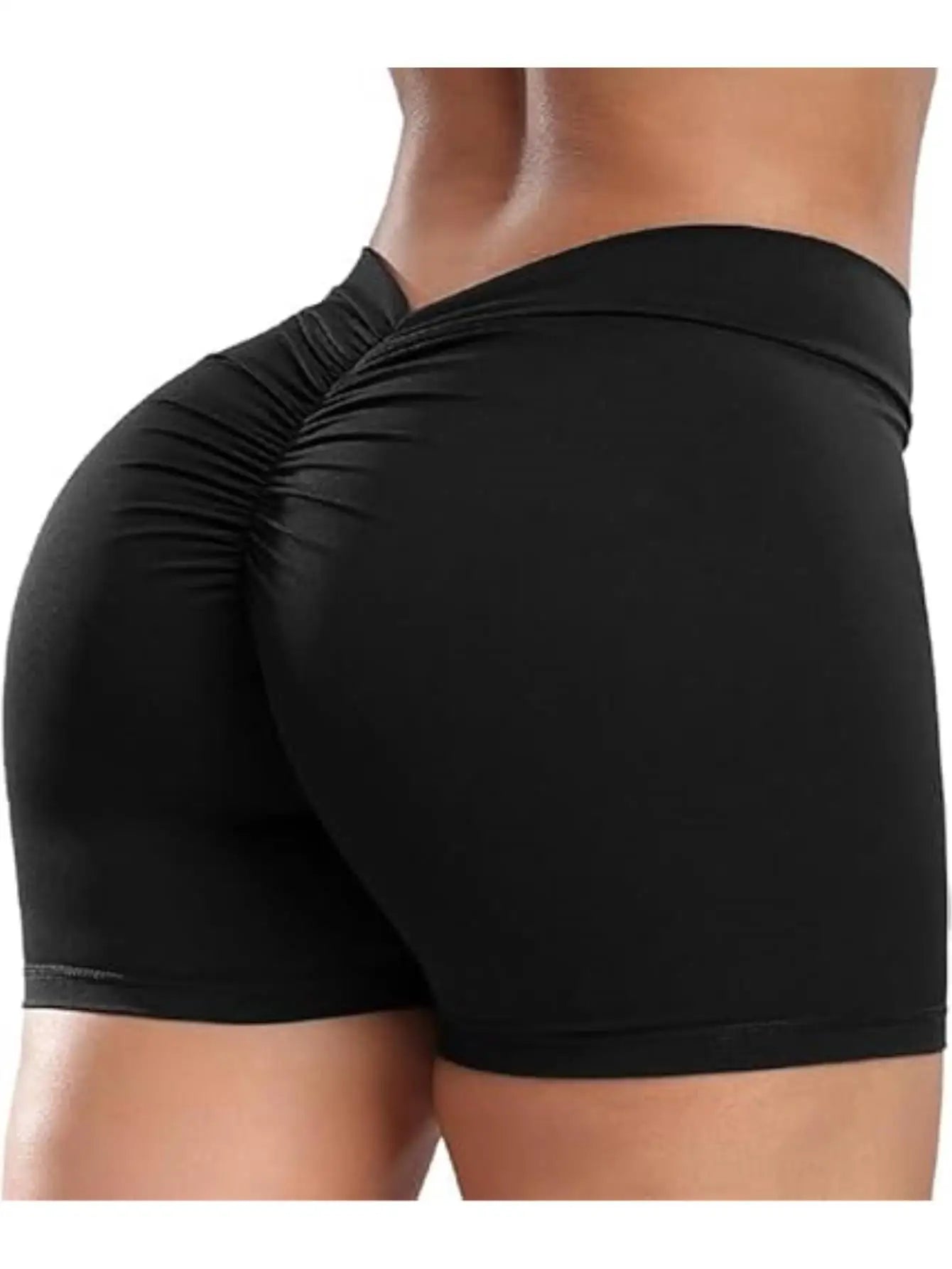 Womens Gym Scrunch Butt Lifting Workout Shorts High Waisted V Back Yoga Booty Biker Shorts