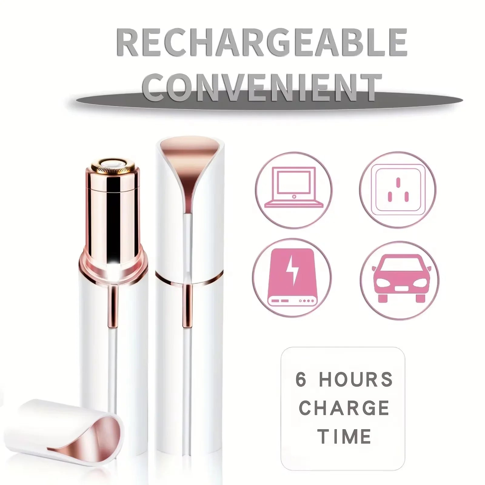 Women’s Painless Electric Lipstick Shaped Portable Trimmer Effective Facial Hair Removal
