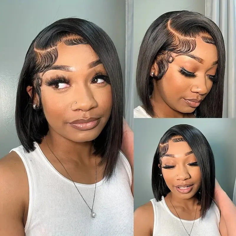 Short Bob Wig Lace Front Human Hair Wigs Straight Hair 13x4 Lace Frontal Human Hair Bob Wigs for Women