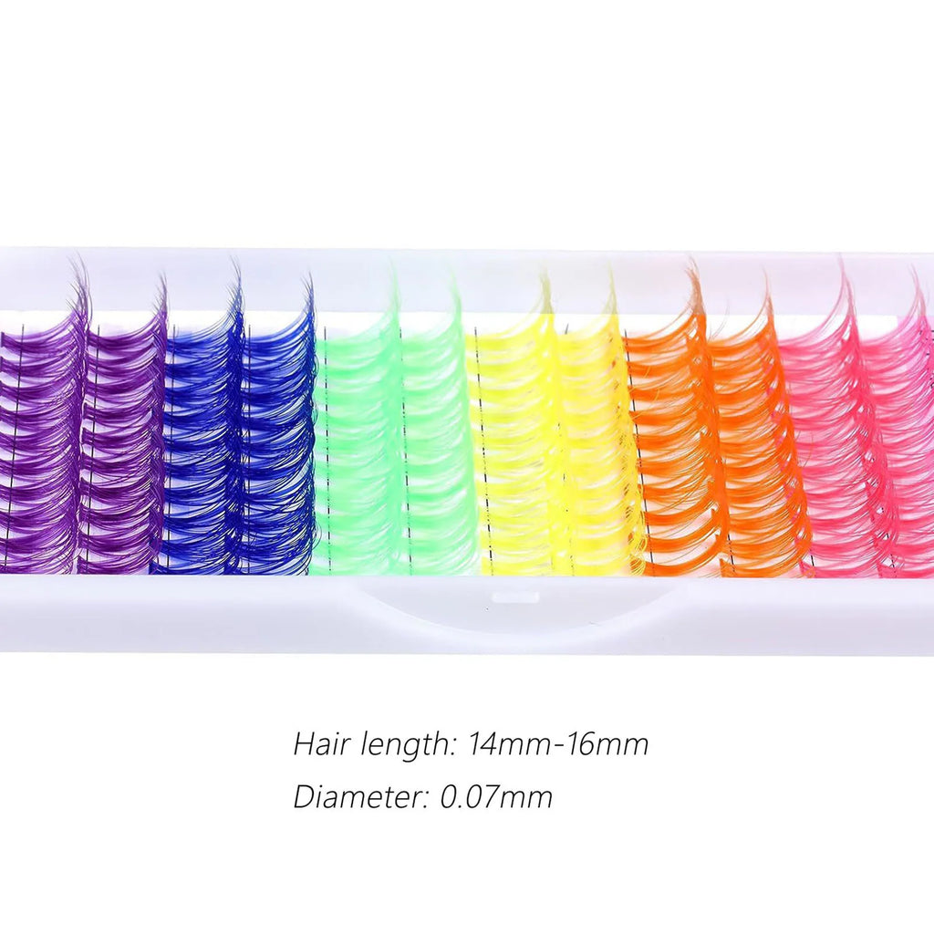 DIY Lash extensions Colorful Individual False eyelashes Colored Wispy Spikes Glitter Manga Lashes Cluster eyelash cosplay makeup