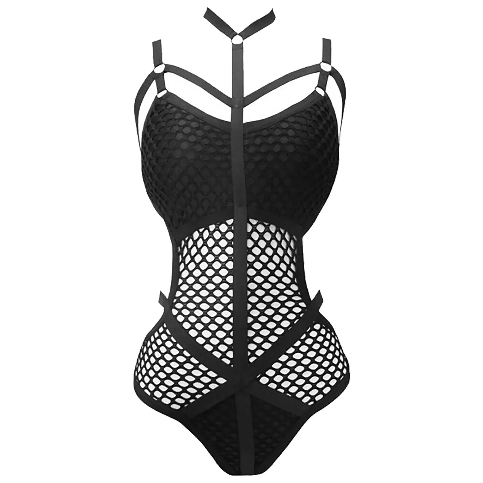 Sexy Lingerie See Through Thin Mesh Bodysuit Women Hollow Out Fishnet Bodysuit Sleepwear Erotic Costumes Underwear Body Femme